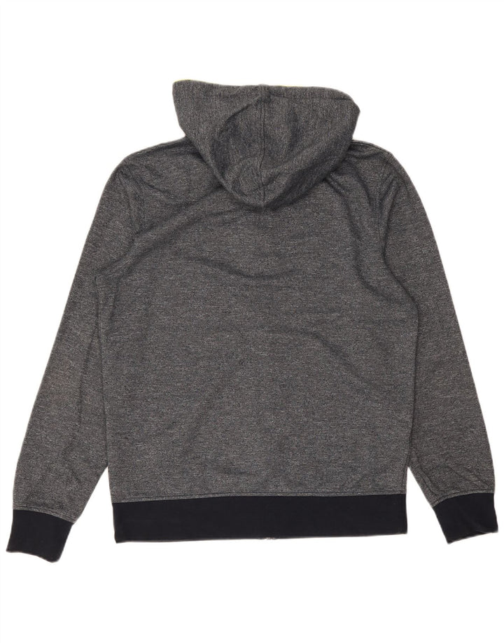 Suéter masculino Jack & Jones com capuz e zíper cinza médio algodão manchado