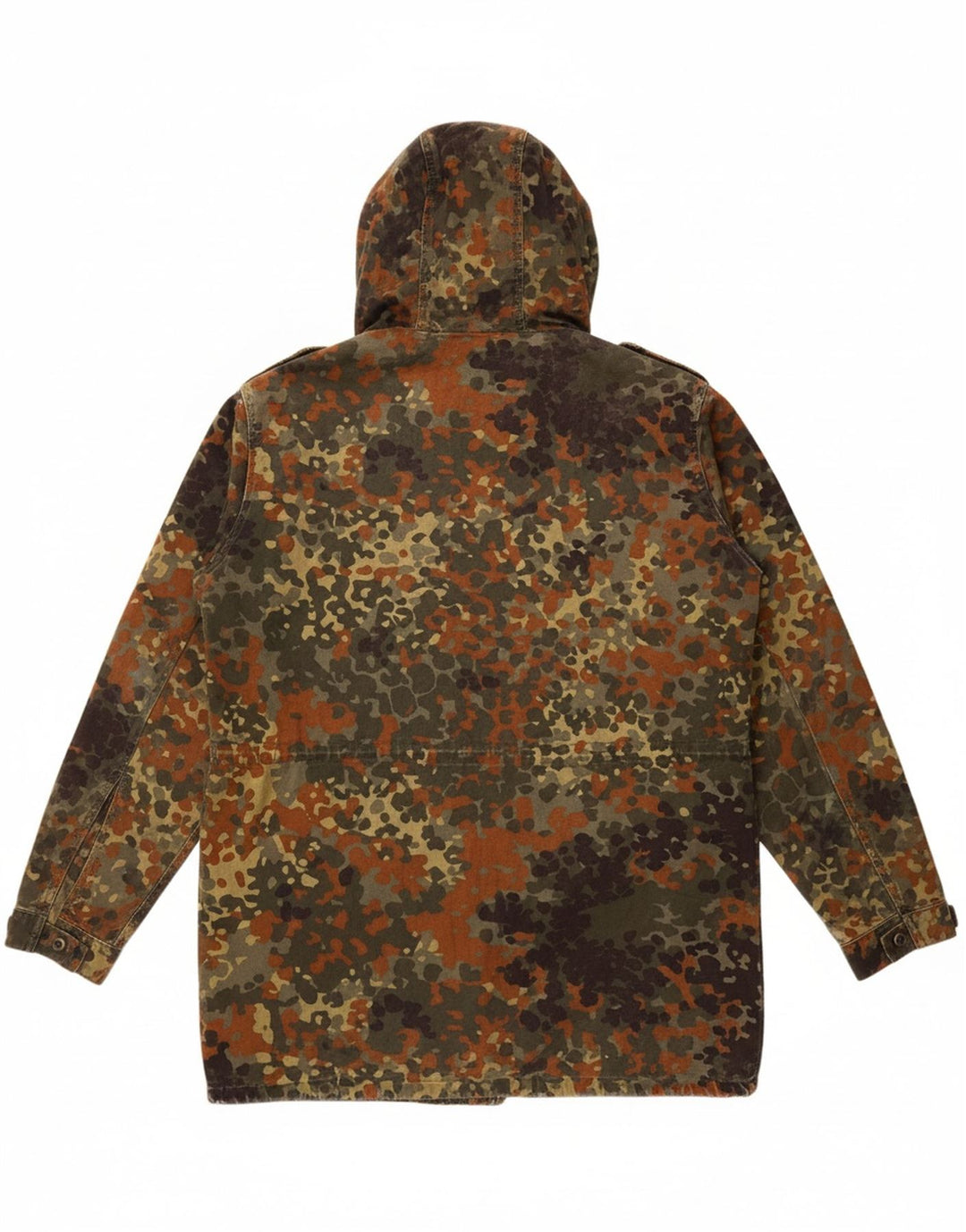 Jaqueta militar com capuz masculina VINTAGE UK 36 pequena camuflagem verde