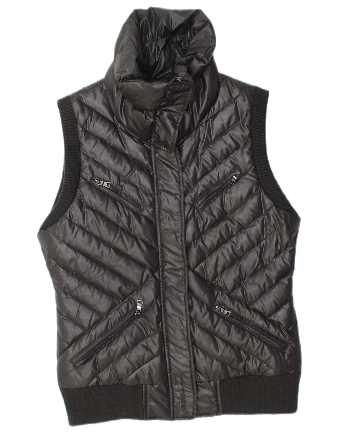 Colete acolchoado feminino GUESS UK 14 poliéster preto médio