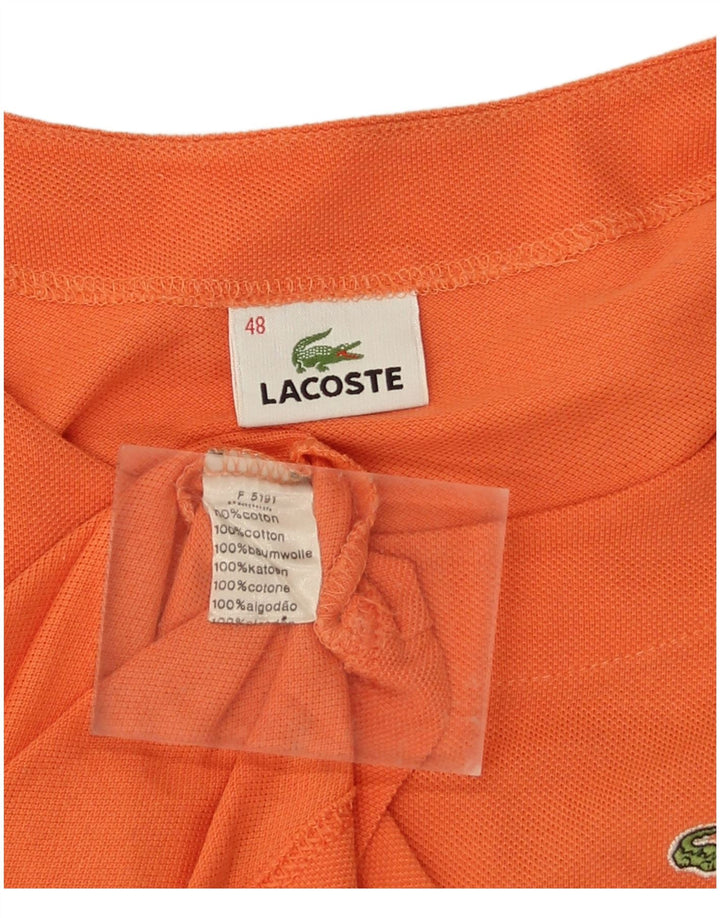 Camiseta feminina Lacoste tamanho superior 48 XL laranja algodão