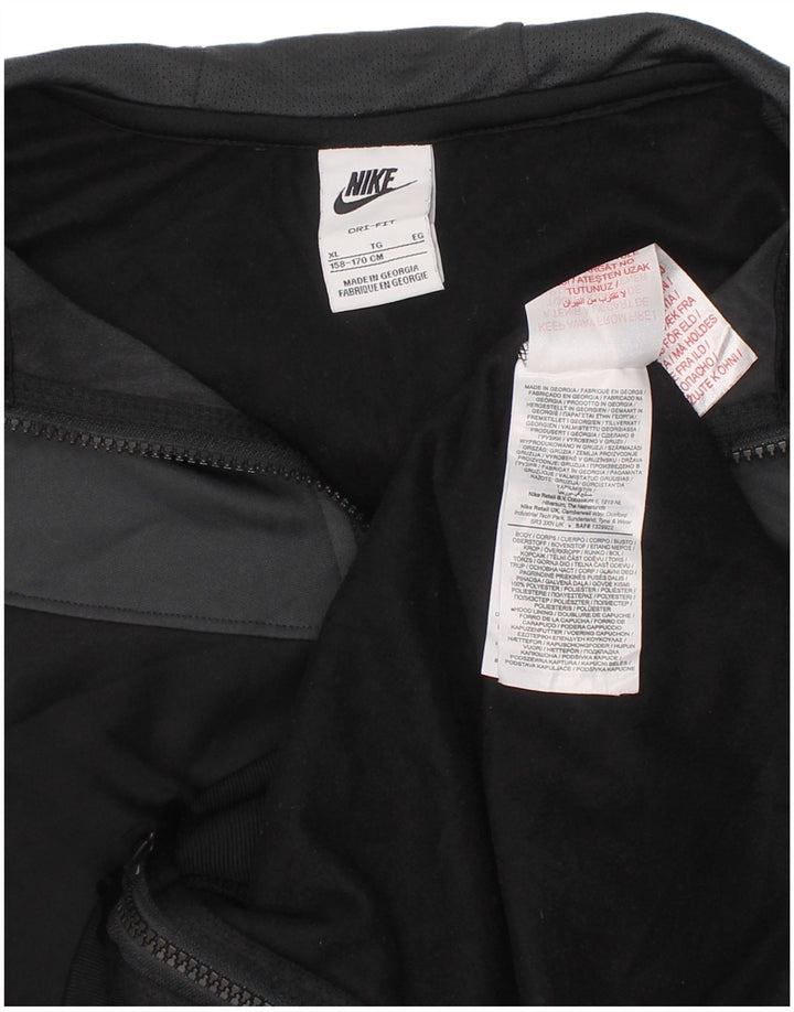 Suéter com capuz NIKE Boys Dri Fit Zip 13-14 anos XL preto colorblock