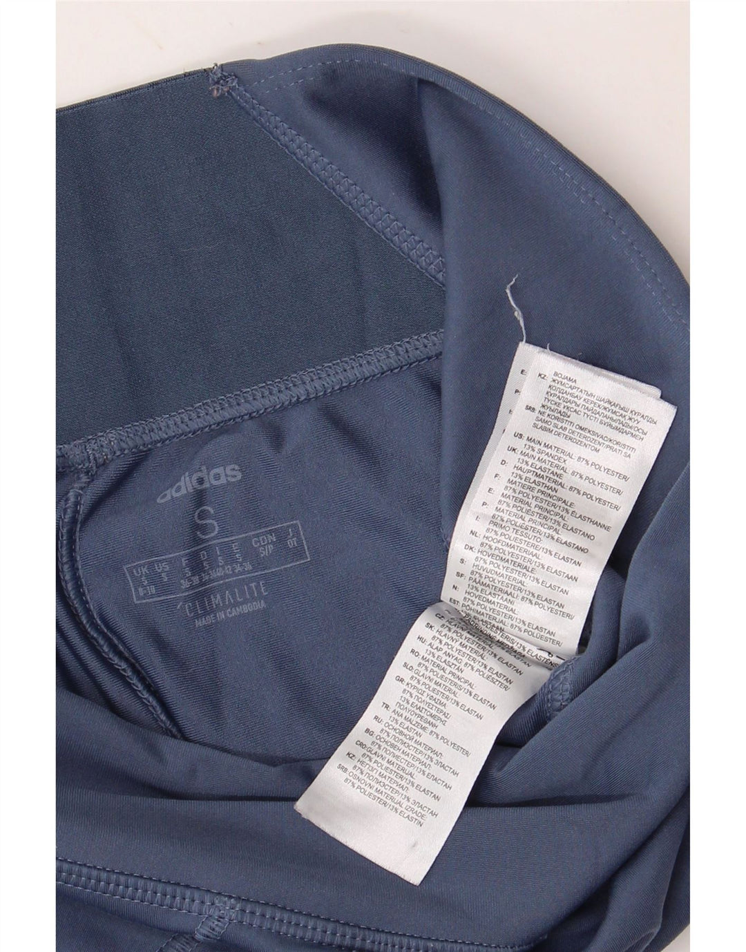 ADIDAS Womens Climalite Leggings UK 8/10 Pequeno Azul Poliéster