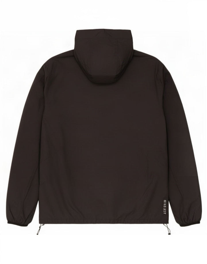 Casaco de chuva com capuz feminino Adidas UK 16 grande poliéster preto