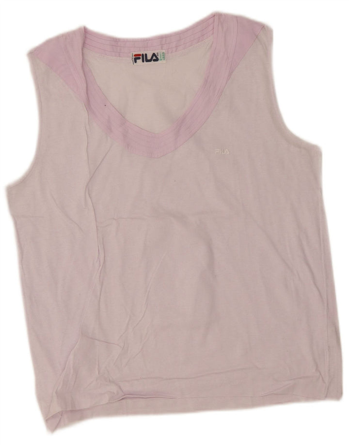 Fila Womens Vest Top US 12 Grande Algodão Roxo