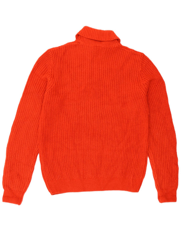 Suéter feminino Marks & Spencer com gola redonda Reino Unido 14 acrílico vermelho médio