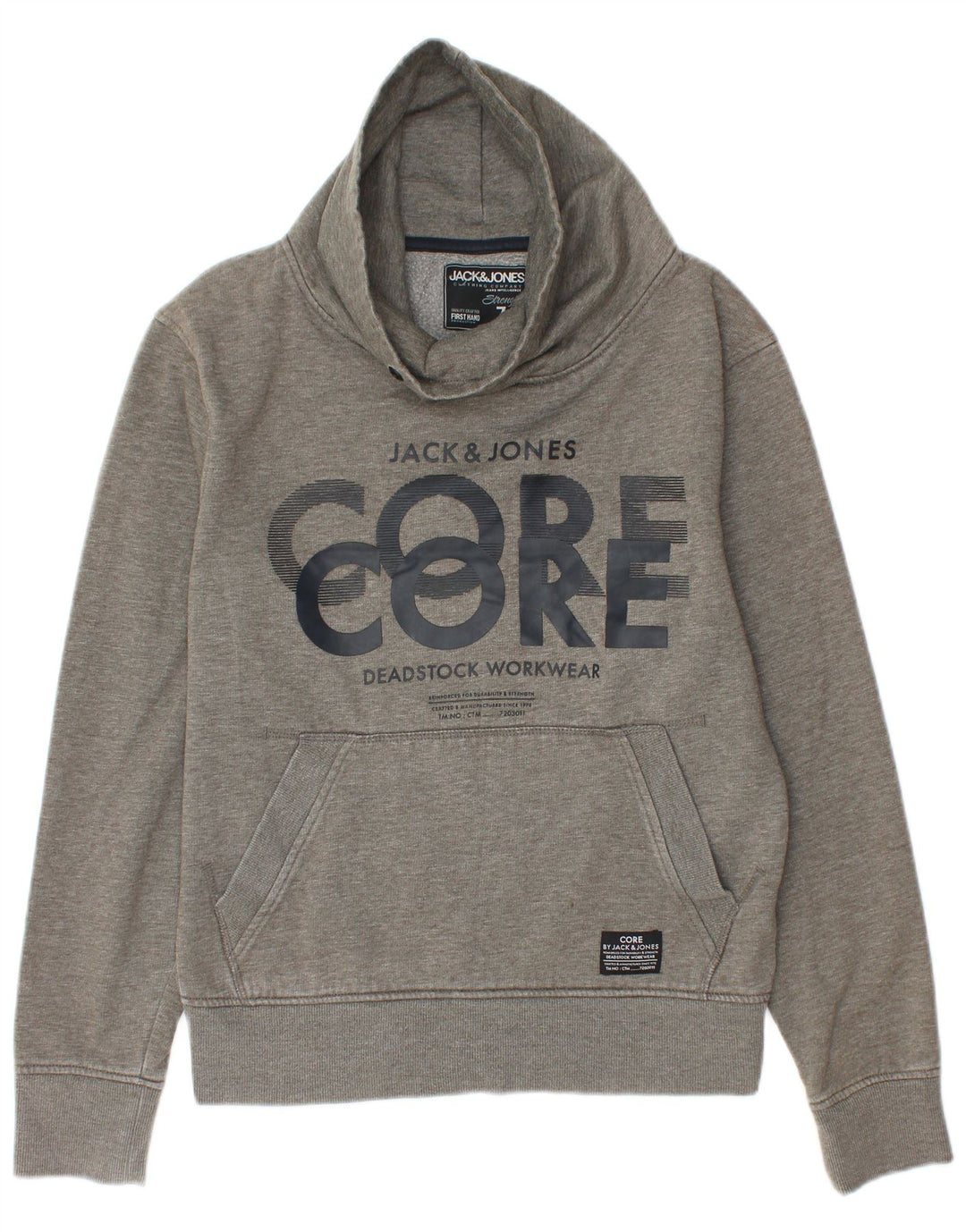 Jack & Jones moletom gráfico masculino jumper pequeno algodão manchado cinza