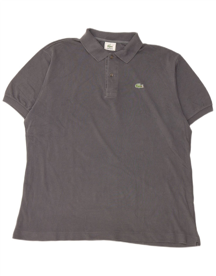 Camisa polo masculina Lacoste tamanho 7 2XL algodão cinza