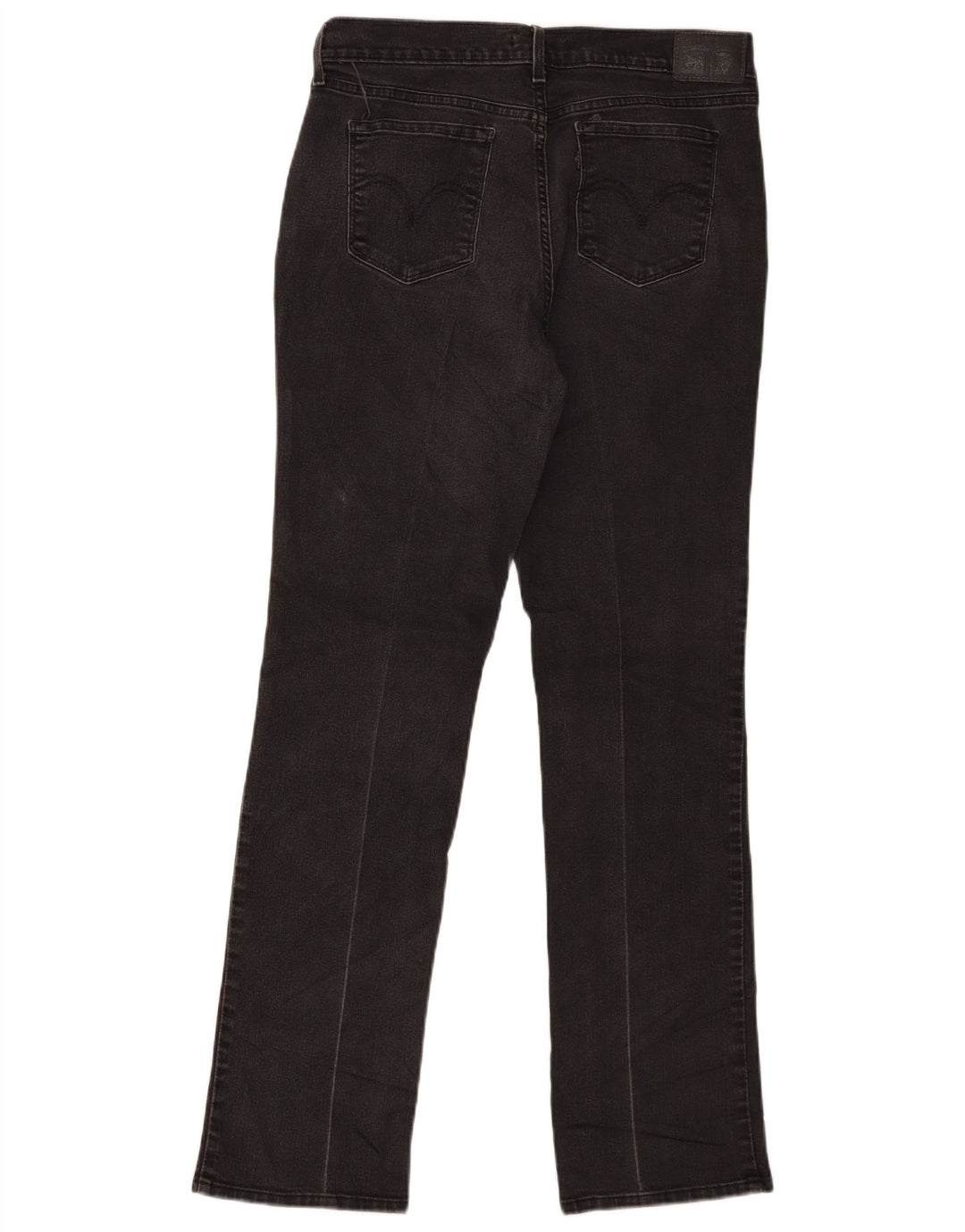 Calça jeans feminina Levi's 505 Straight W30 L32 algodão preto