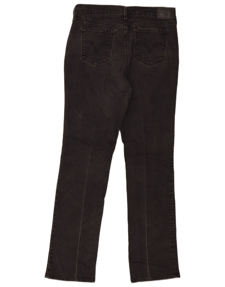 Calça jeans feminina Levi's 505 Straight W30 L32 algodão preto