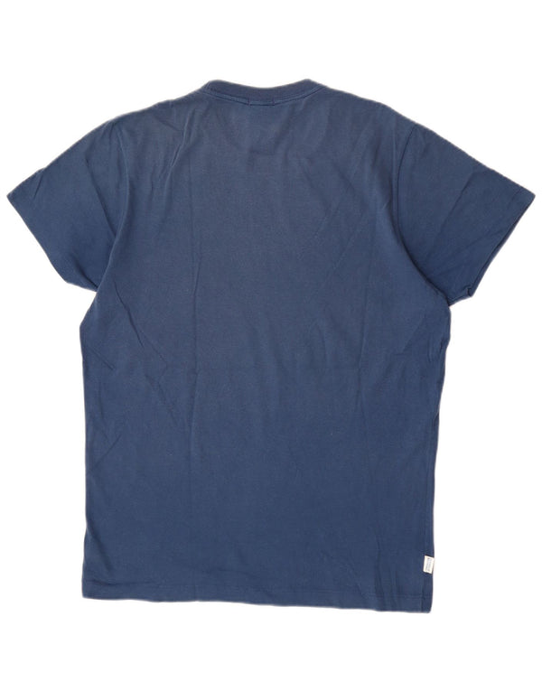 Camiseta masculina Franklin Marshall Classic Fit gráfica grande algodão azul