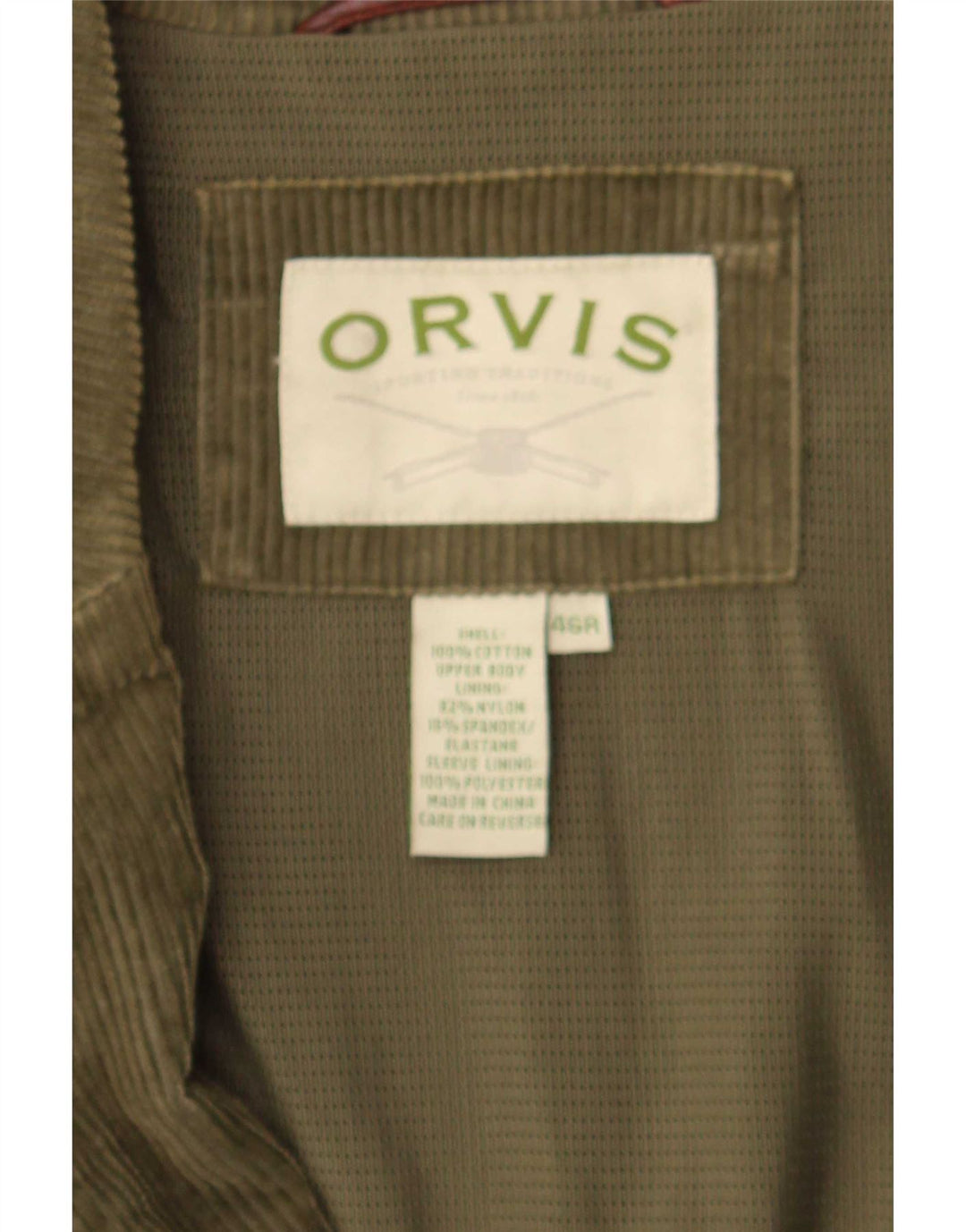 Orvis Jaqueta blazer masculina de veludo cotelê com 2 botões EU 46 3XL algodão verde