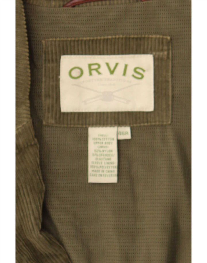 Orvis Jaqueta blazer masculina de veludo cotelê com 2 botões EU 46 3XL algodão verde
