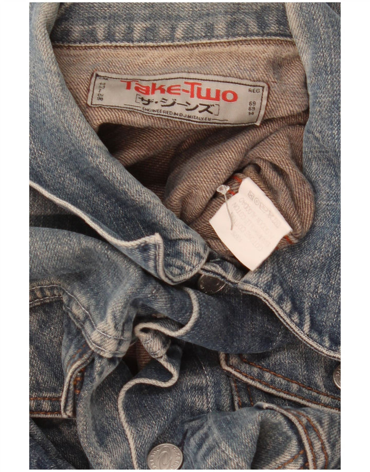 Jaqueta jeans masculina Take Two UK 40 grande algodão azul