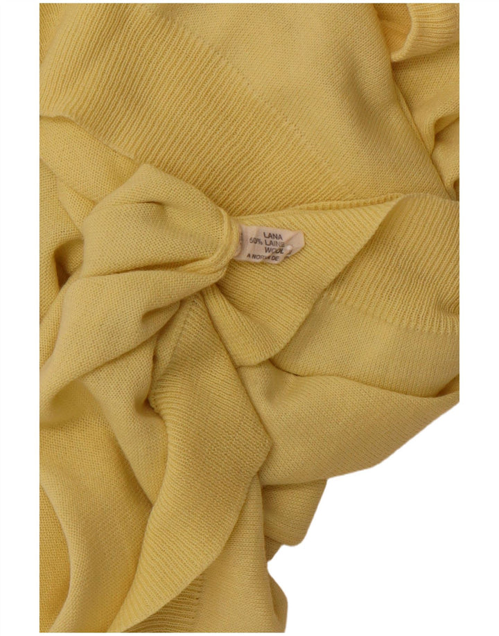 VINTAGE Mens Vest Tank Top Large Yellow Wool