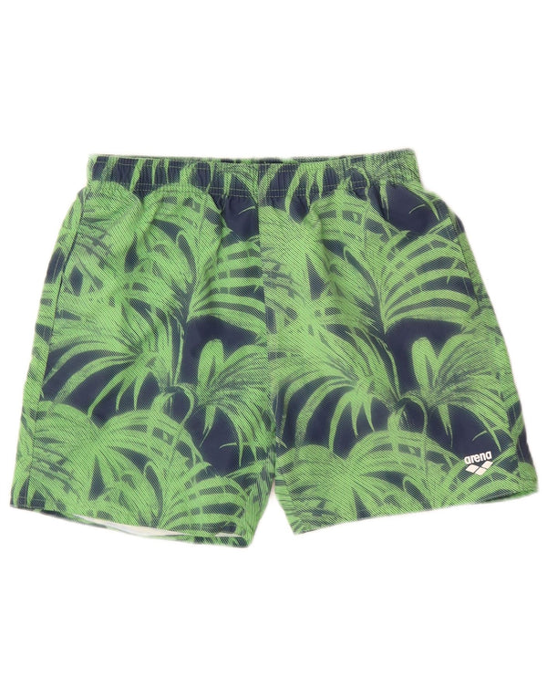 Shorts esportivos masculinos ARENA 14-15 anos poliéster floral verde