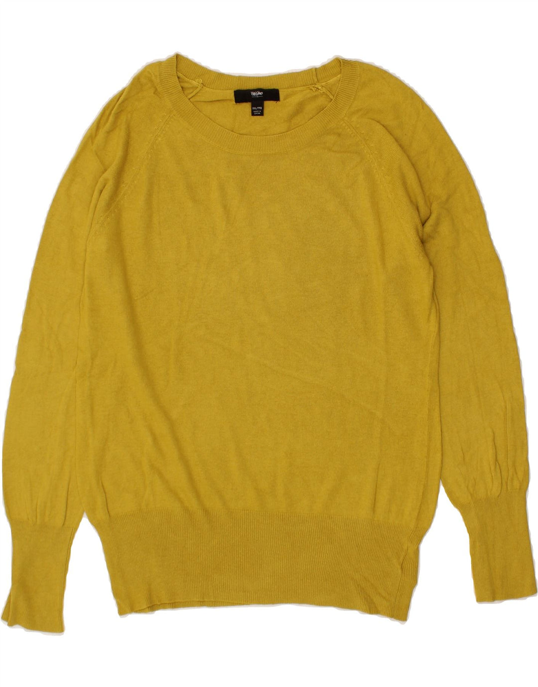 MOSSIMO Womens Boat Neck Jumper Sweater UK 20 2XL Yellow Nylon Vintage Mossimo and Second-Hand Mossimo from Messina Hembry 