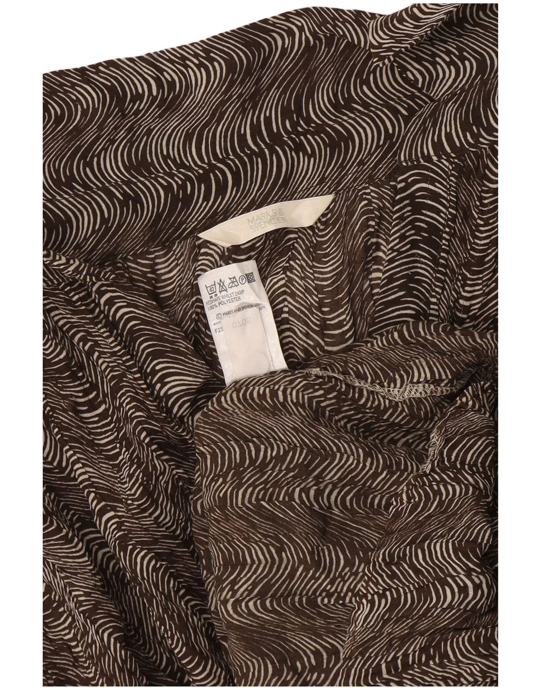 Blusa feminina Marks & Spencer UK 18 XL poliéster geométrico marrom