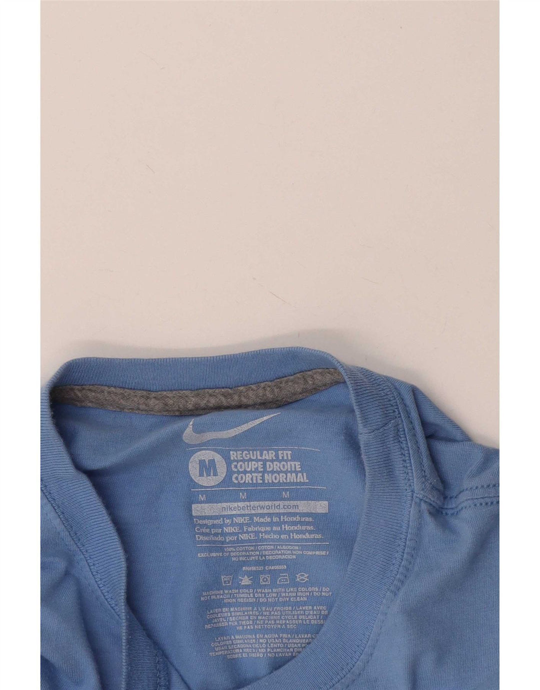 Camiseta Nike masculina regular fit gráfica top médio azul algodão