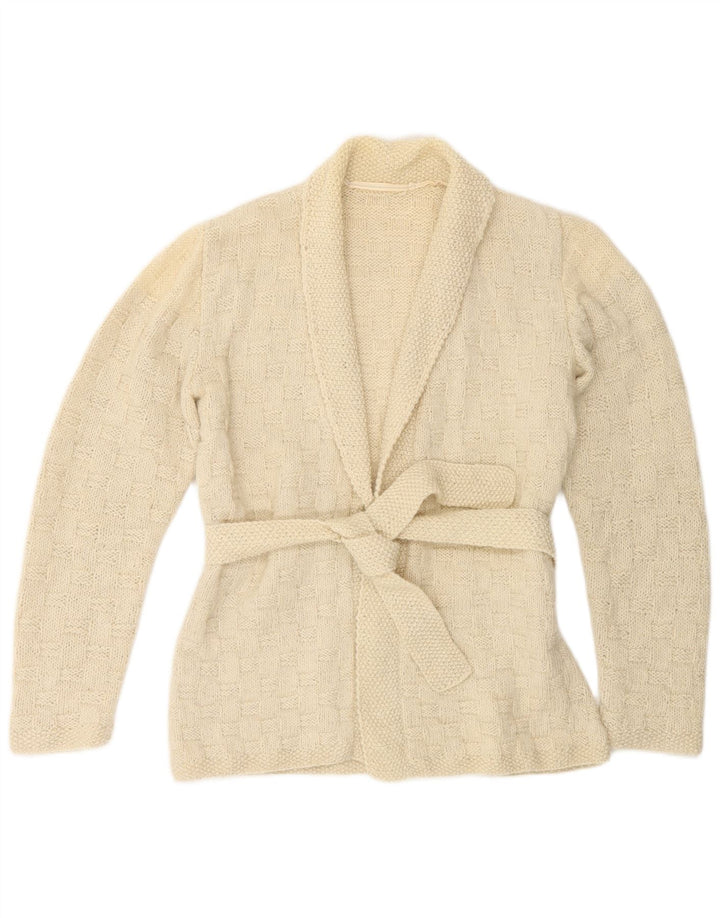 VINTAGE Womens Cardigan Sweater UK 12 Medium Off White Vintage Vintage and Second-Hand Vintage from Messina Hembry 
