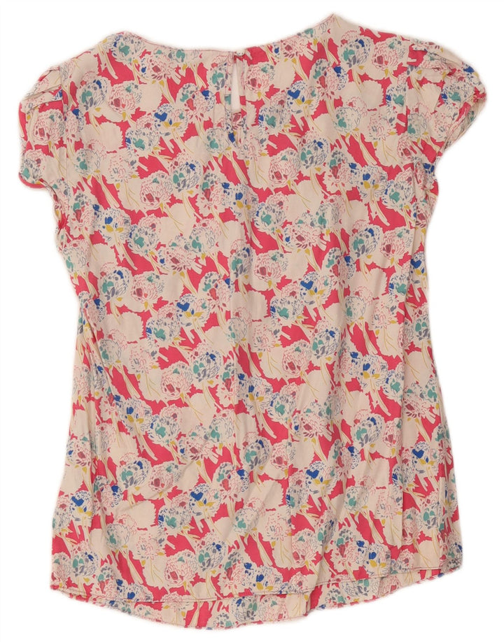 Blusa feminina Boden UK 10 pequena viscose floral multicolorida
