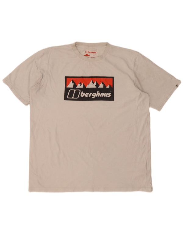 Camiseta gráfica masculina Berghaus Top 2XL algodão branco