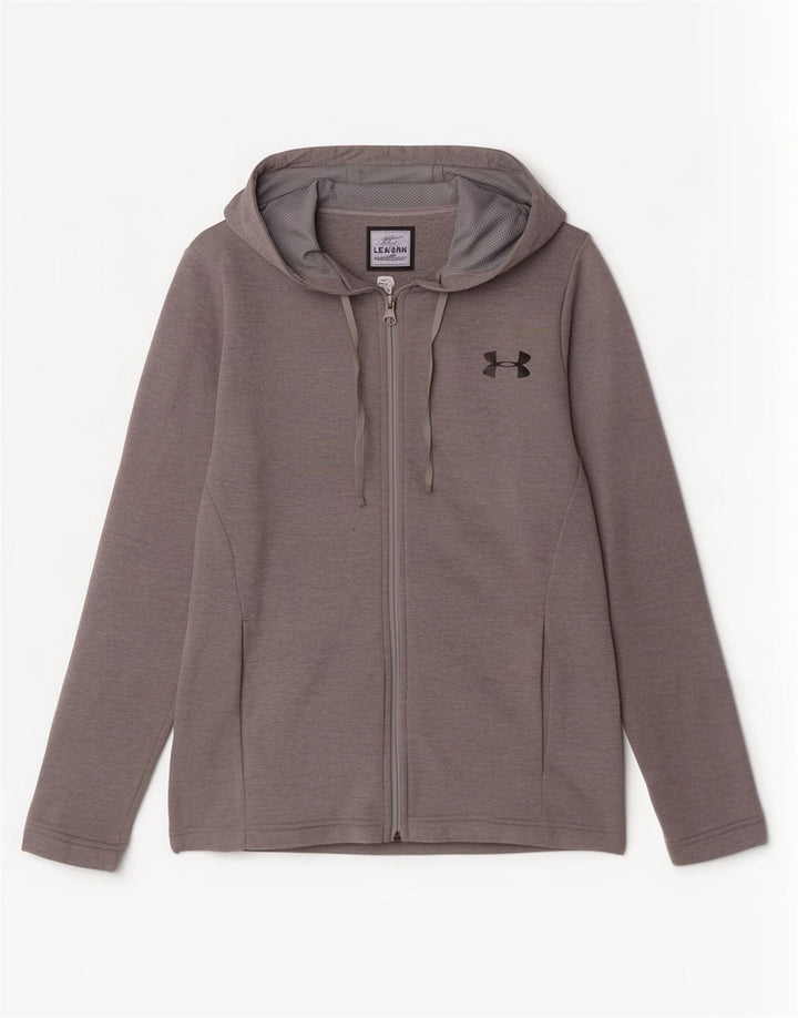 Suéter masculino Under Armour Cold Gear Zip com capuz pequeno poliéster cinza