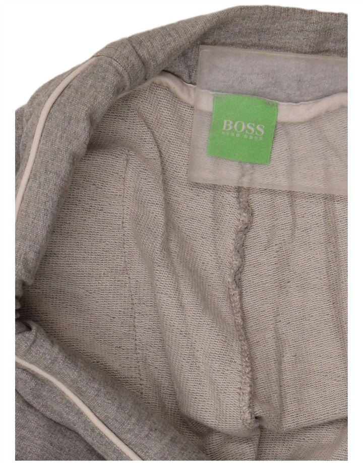 Calça de treino masculina Hugo Boss algodão cinza médio