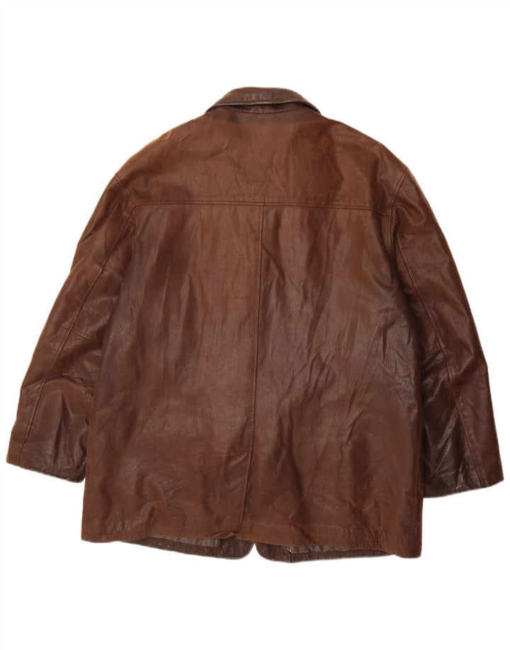 Jaqueta de couro masculina VINTAGE IT 52 XL couro marrom
