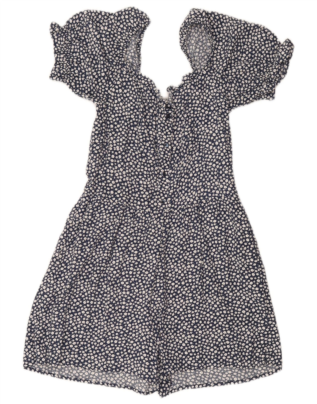 Macacão feminino SUPERDRY UK 8 pequeno azul marinho floral viscose