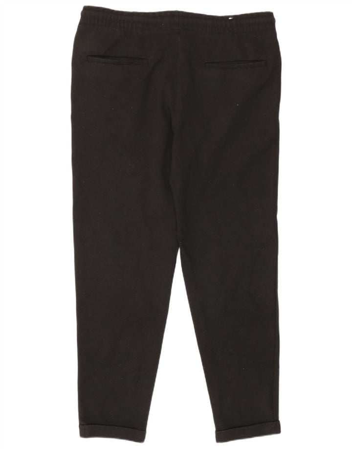 Zara Calça masculina cortada média W31 L26 poliéster preto