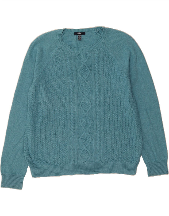 CHAPS Womens Crew Neck Jumper Sweater UK 18 XL Blue Cotton Vintage Chaps and Second-Hand Chaps from Messina Hembry 