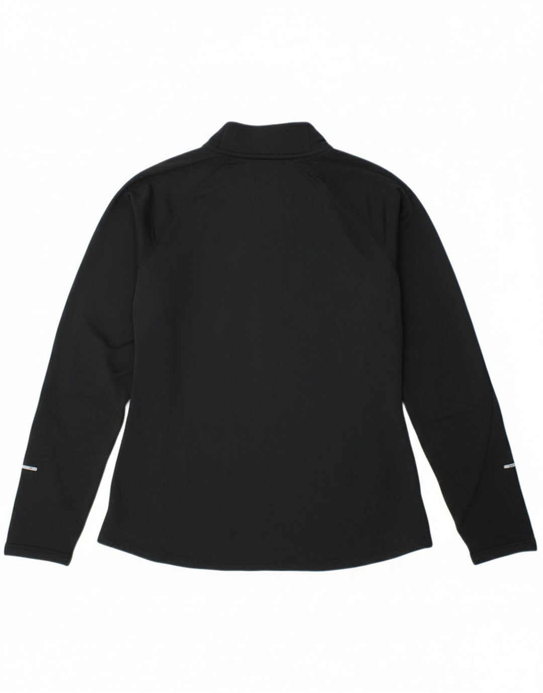 Top feminino Nike Dri Fit com zíper e manga comprida UK 14 grande poliéster preto