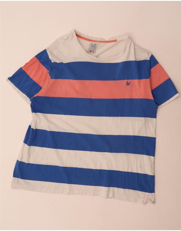 Camiseta masculina Crew Clothing Top 3XL algodão listrado multicolorido