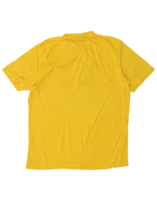 Fila Mens Graphic T-Shirt Top Médio Algodão Amarelo