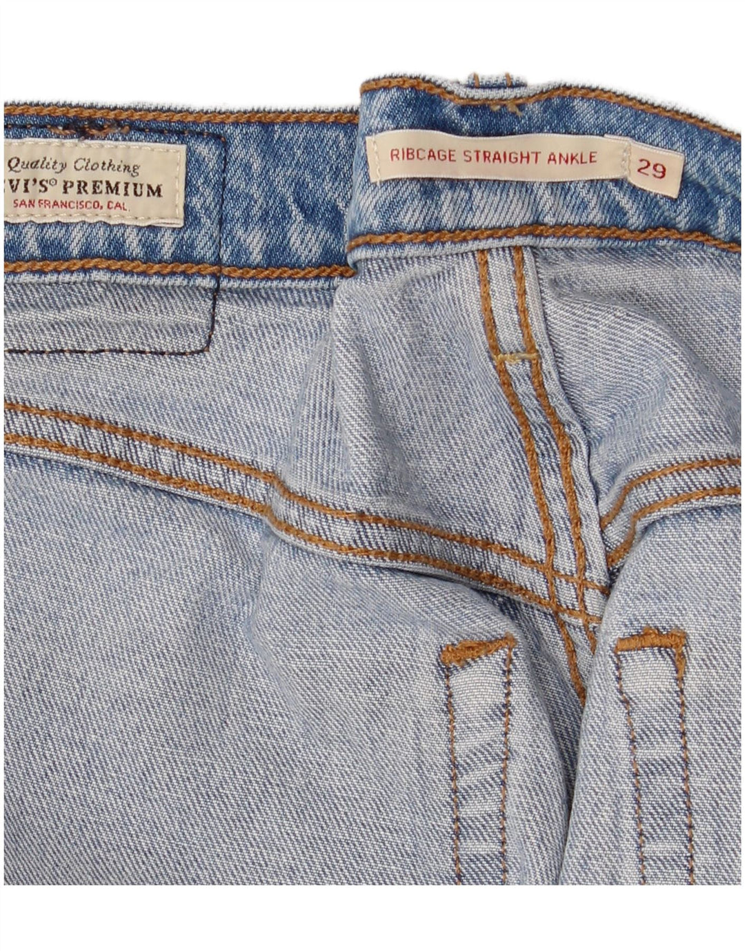 Jeans feminino Levi's Ribcage Straight W29 L30 Azul