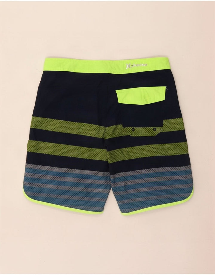 Shorts de natação masculino Hurley poliéster listrado azul médio