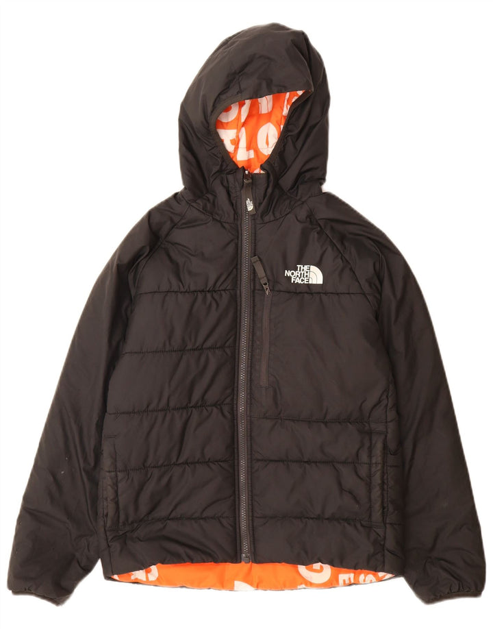Jaqueta acolchoada reversível com capuz The North Face Boys 9-10 anos médio preto
