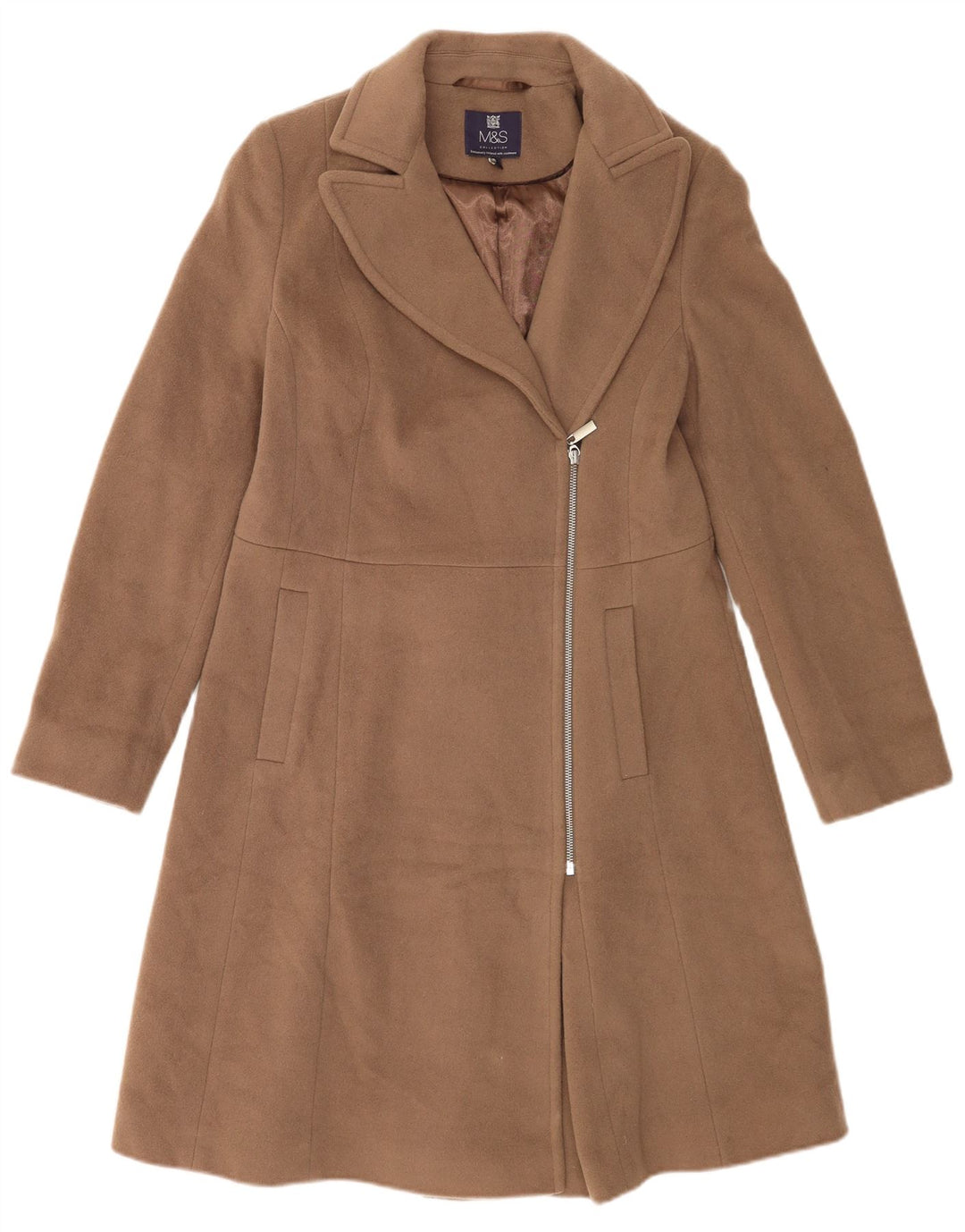 Sobretudo feminino Marks & Spencer Reino Unido 10 lã bege pequena