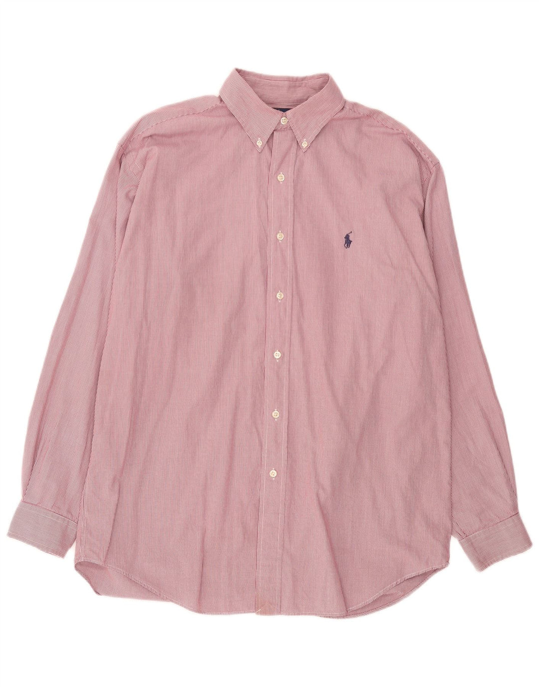 Ralph Lauren Camisa masculina Blake Loose Fit de algodão xadrez médio rosa