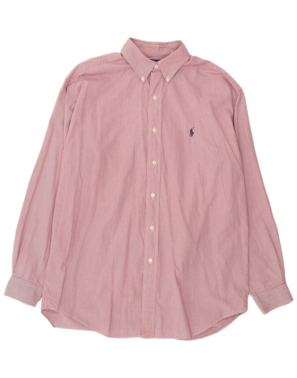 Ralph Lauren Camisa masculina Blake Loose Fit de algodão xadrez médio rosa
