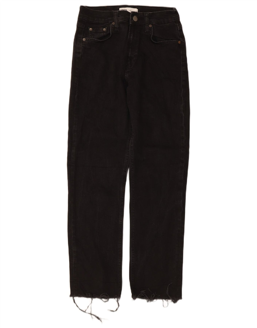 Calça jeans reta feminina Zara EU 38 pequena W28 L27 preta