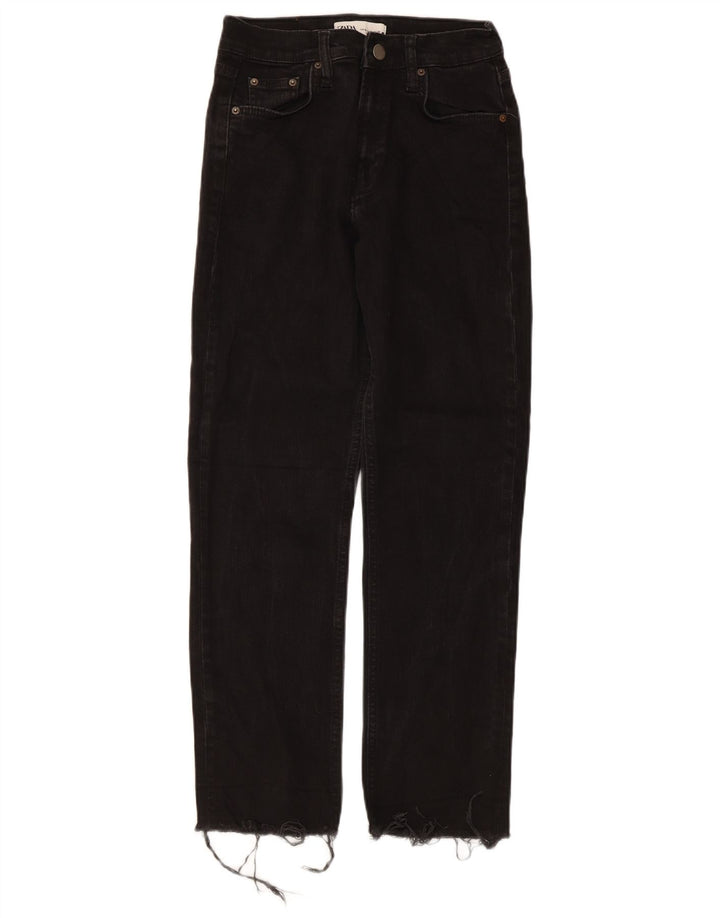 Calça jeans reta feminina Zara EU 38 pequena W28 L27 preta
