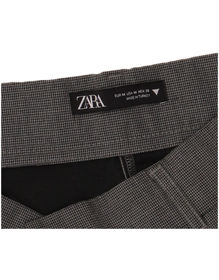 Calça feminina cintura alta Zara médio W28 cinza houndstooth