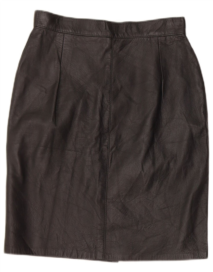 Saia lápis feminina Caracciolo W26 pequena couro preto