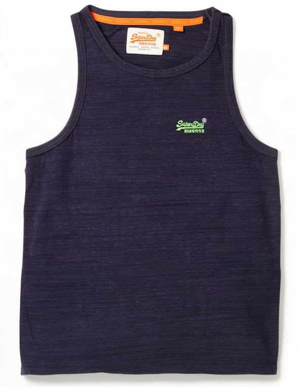 Colete masculino Superdry Top médio azul marinho algodão manchado