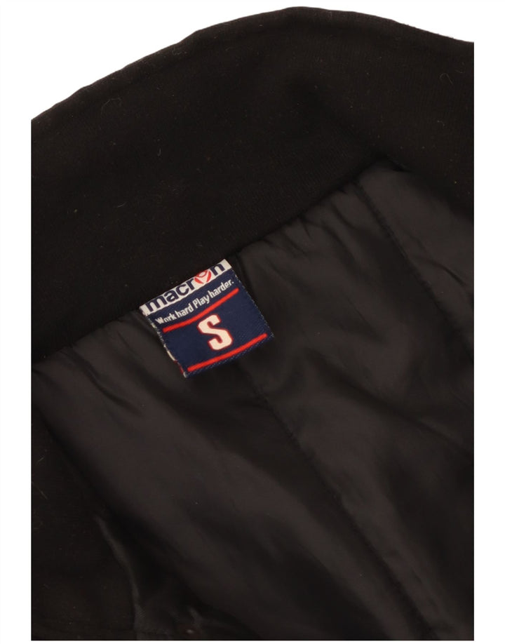 Casaco corta-vento masculino gráfico Macron UK 36 pequeno bloco colorido preto