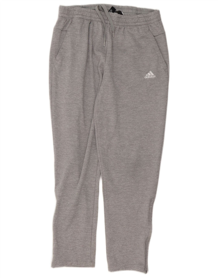 Calça de treino masculina Adidas grande poliéster cinza