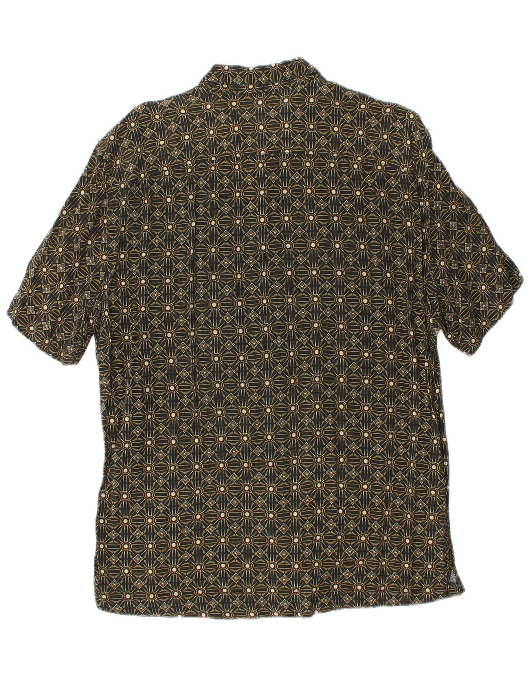Camisa masculina de manga curta Pull & Bear XL cáqui geométrica