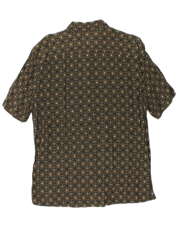Camisa masculina de manga curta Pull & Bear XL cáqui geométrica
