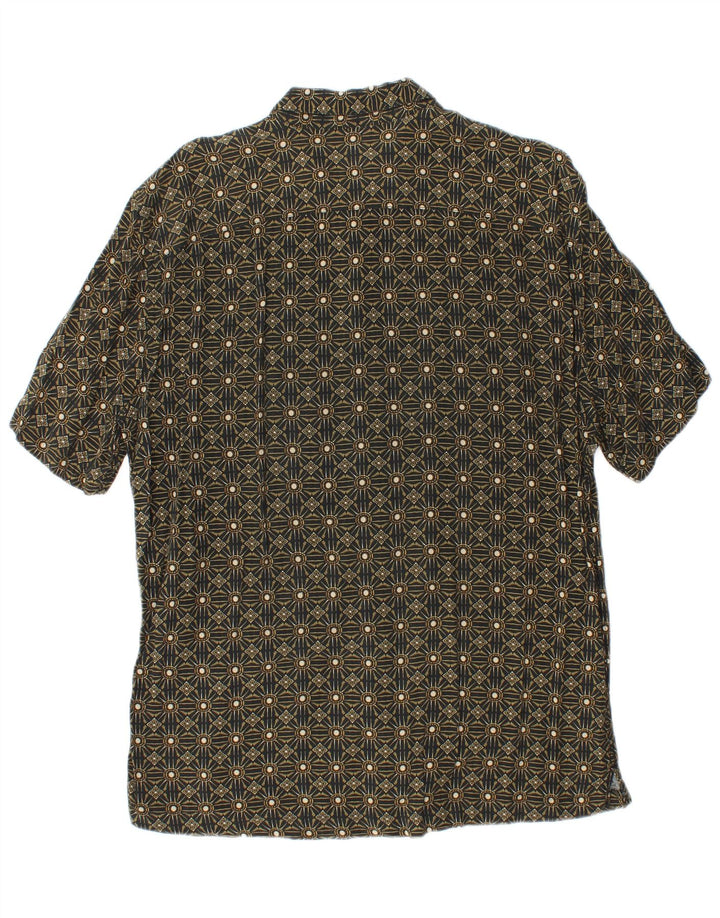 Camisa masculina de manga curta Pull & Bear XL cáqui geométrica